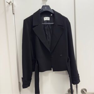 Aritizia Babaton Women's Postage Trench Coat - Sway Crepe Blazer wide belt